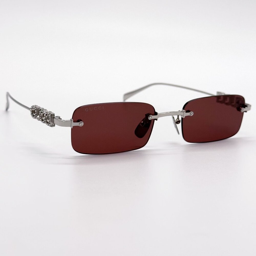NEW GUCCI SUNGLASSES SILVER PURPLE UNISEX EYEWEAR GUCCI GG1808S 004